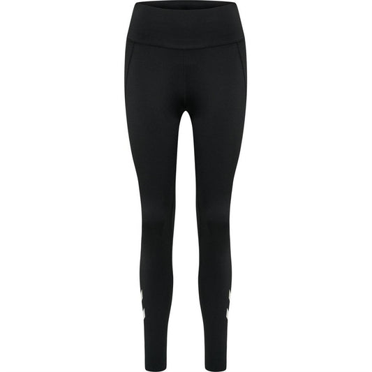 Black - Front - Hummel Womens-Ladies Logo High Waist Tights