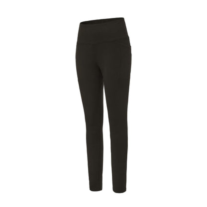 Brown - Side - LA Gear Womens-Ladies Essential Side Pocket Leggings