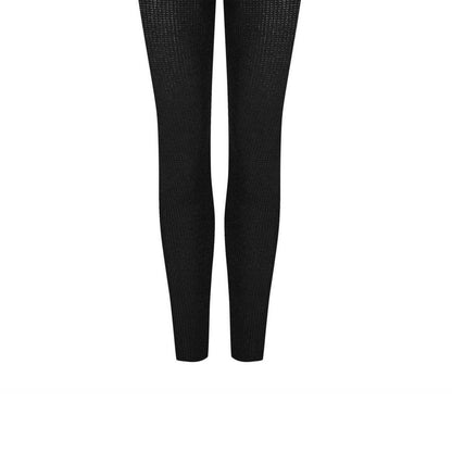 Black - Side - Fear Of God Essentials Womens-Ladies Waffle Knit High Rise Leggings
