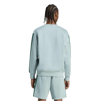 Sage - Back - Adidas Mens 3 Stripes Fleece Sweatshirt