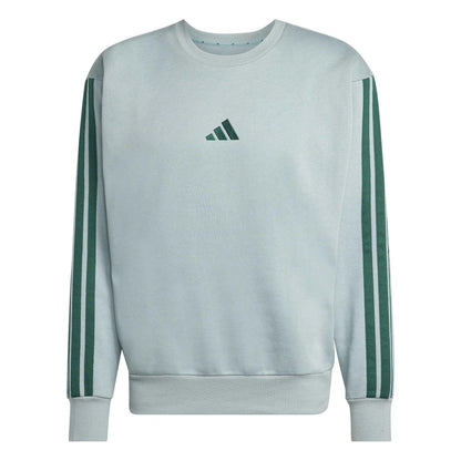 Sage - Front - Adidas Mens 3 Stripes Fleece Sweatshirt