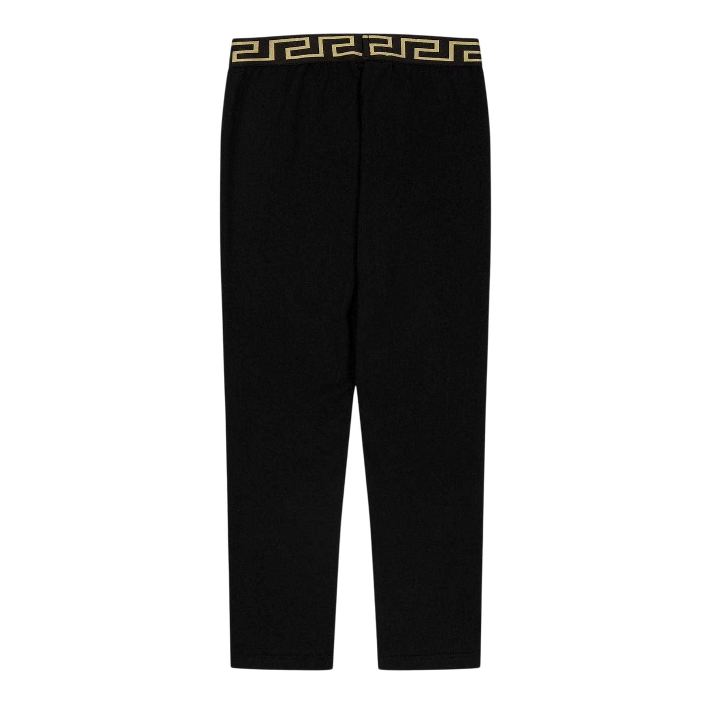 Black - Back - Versace Childrens-Kids Greca Fitted Leggings