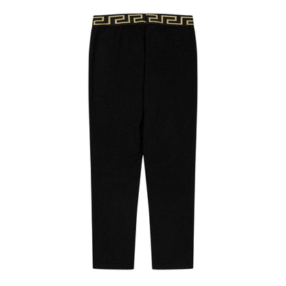 Black - Back - Versace Childrens-Kids Greca Fitted Leggings