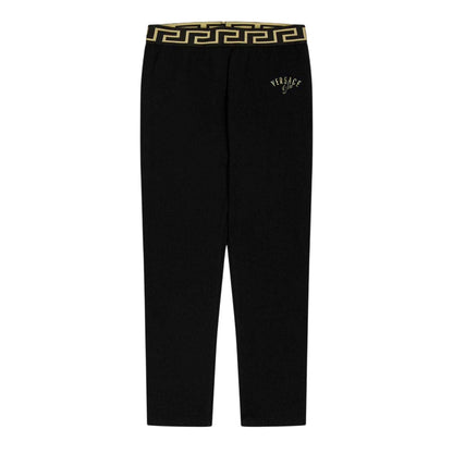 Black - Front - Versace Childrens-Kids Greca Fitted Leggings