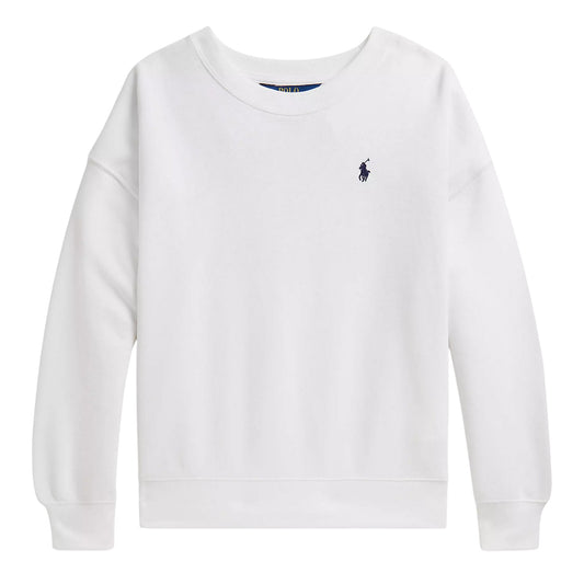 White - Front - Ralph Lauren Childrens-Kids Back Logo Crew Neck Sweatshirt
