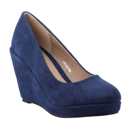 Blue - Front - Where´s That From Womens-Ladies Wedge Court Shoes