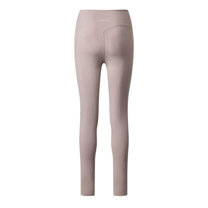 Taupe - Back - Gym King Womens-Ladies Embroidered Logo Leggings