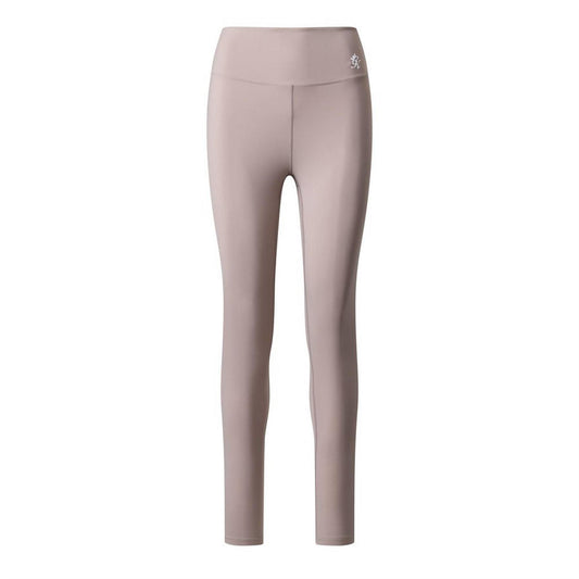 Taupe - Front - Gym King Womens-Ladies Embroidered Logo Leggings