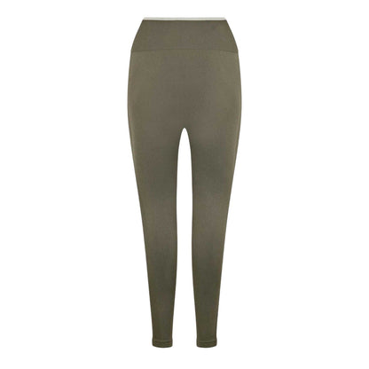 Khaki Green - Back - PE Nation Womens-Ladies Restore Seamless Leggings