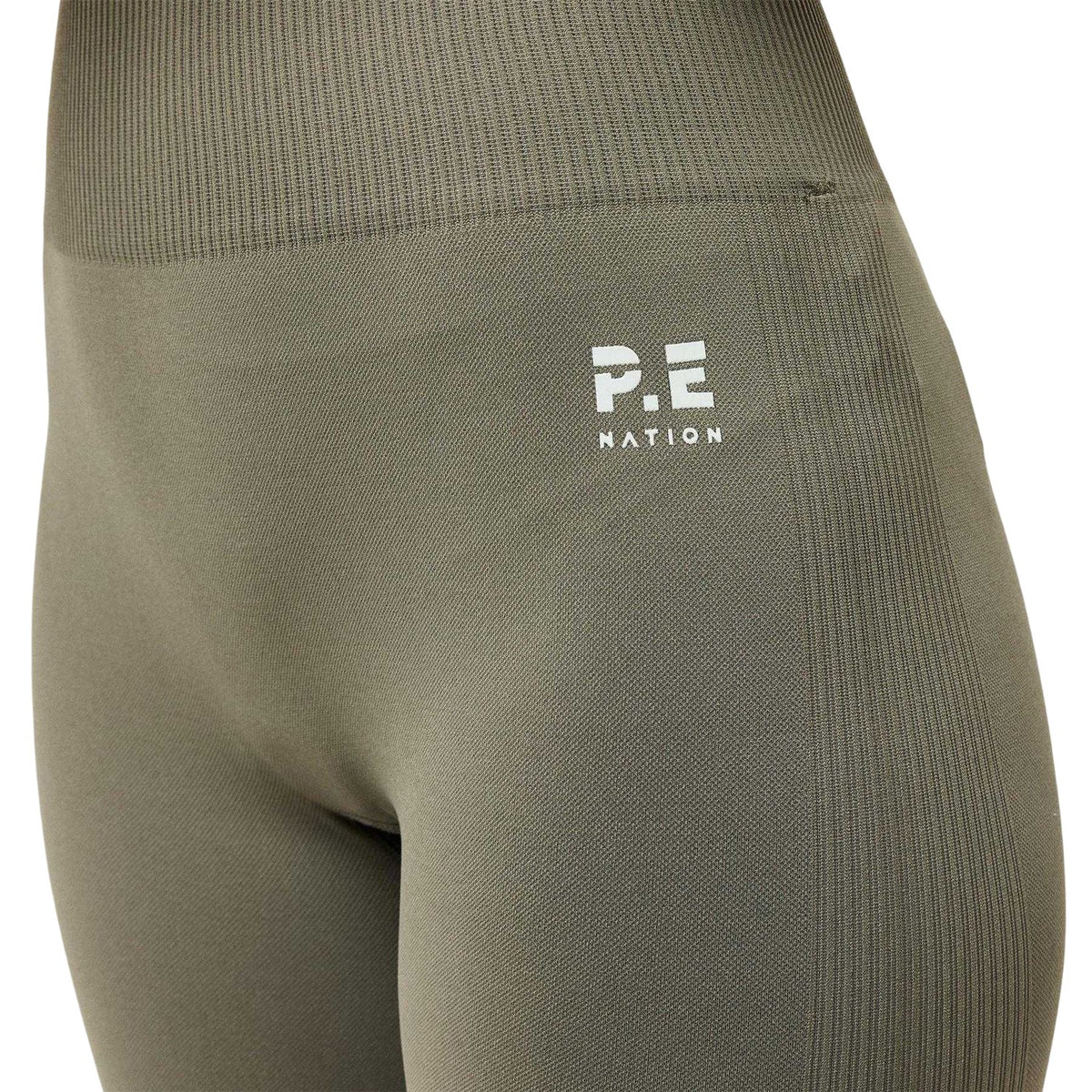 Khaki Green - Side - PE Nation Womens-Ladies Restore Seamless Leggings