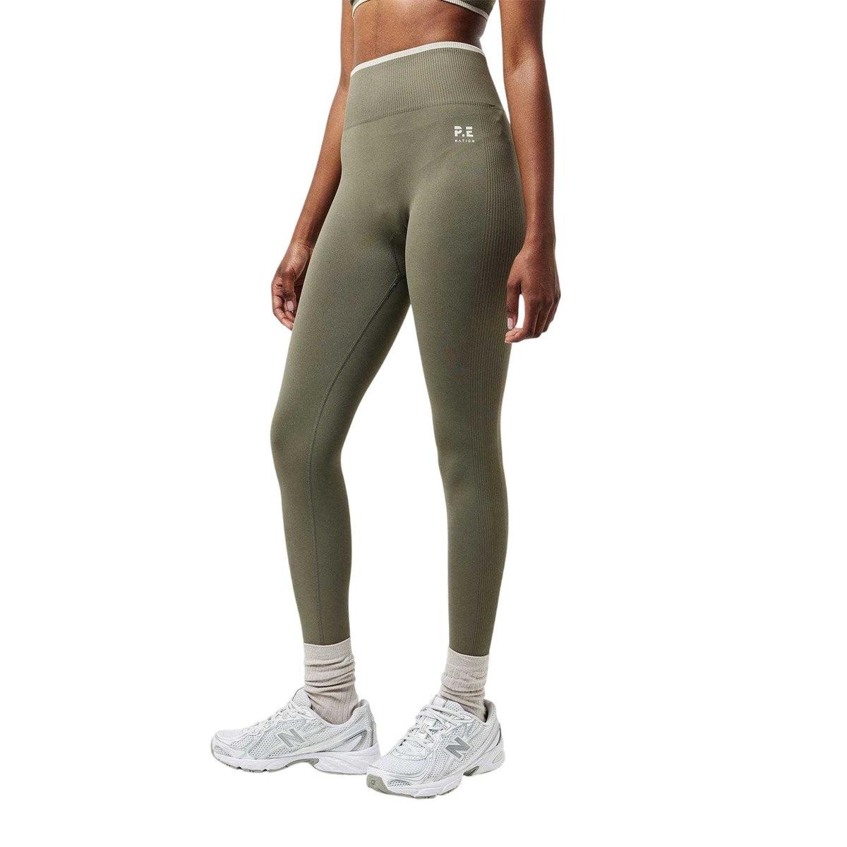 Khaki Green - Lifestyle - PE Nation Womens-Ladies Restore Seamless Leggings
