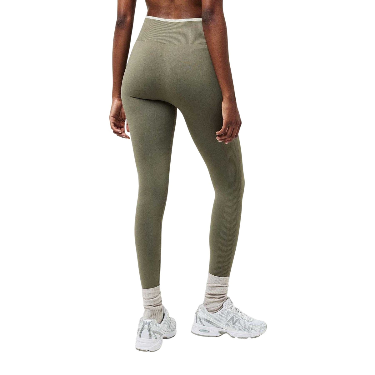 Khaki Green - Pack Shot - PE Nation Womens-Ladies Restore Seamless Leggings