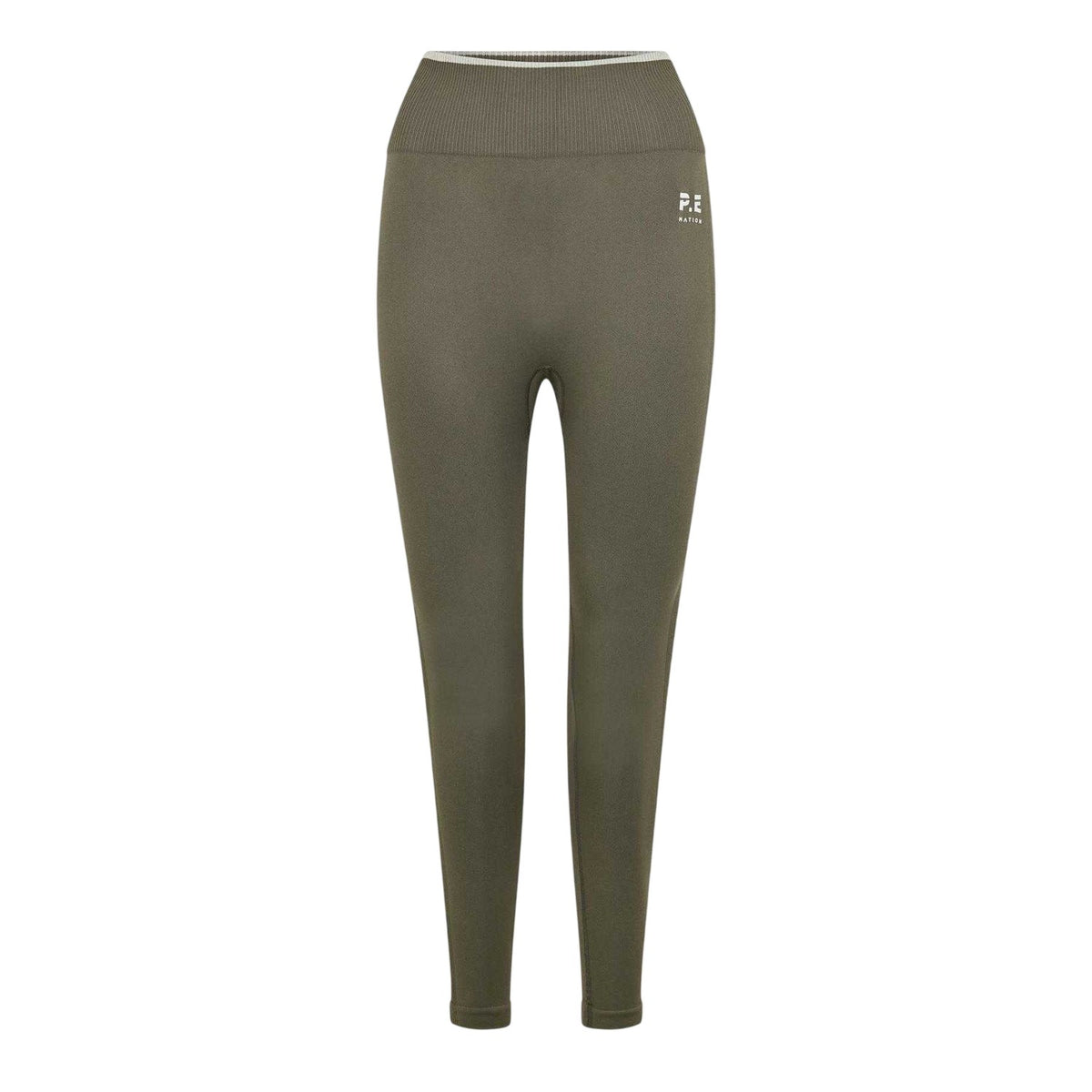 Khaki Green - Front - PE Nation Womens-Ladies Restore Seamless Leggings