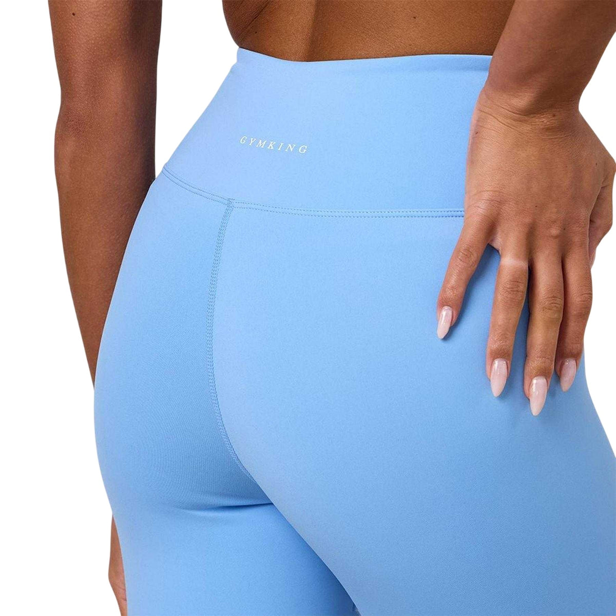 Blue - Side - Gym King Womens-Ladies Wrap Over Leggings