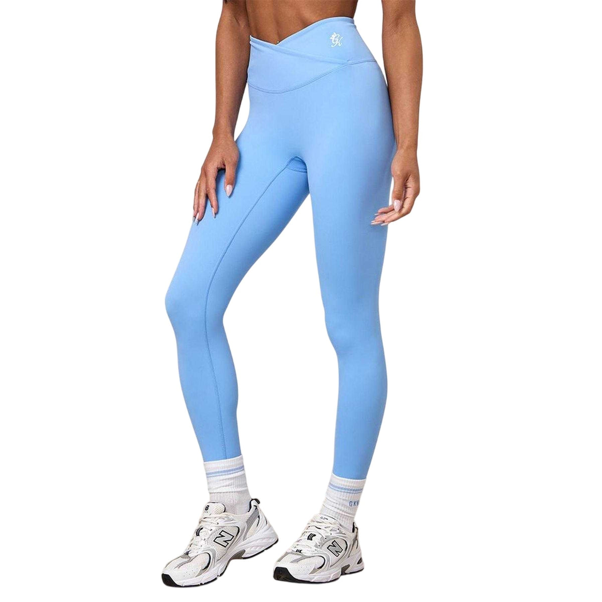 Blue - Lifestyle - Gym King Womens-Ladies Wrap Over Leggings