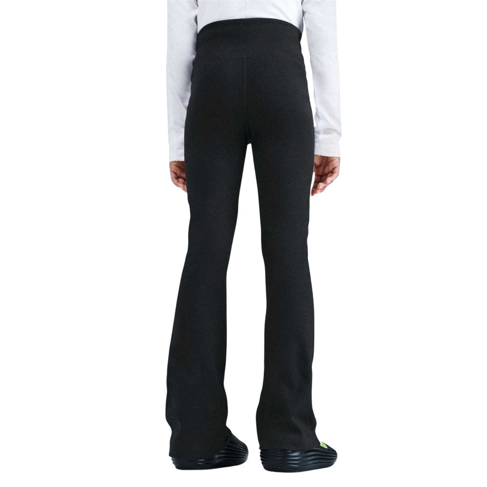 Black-White - Back - Nike Girls Classic Logo Flared Leggings
