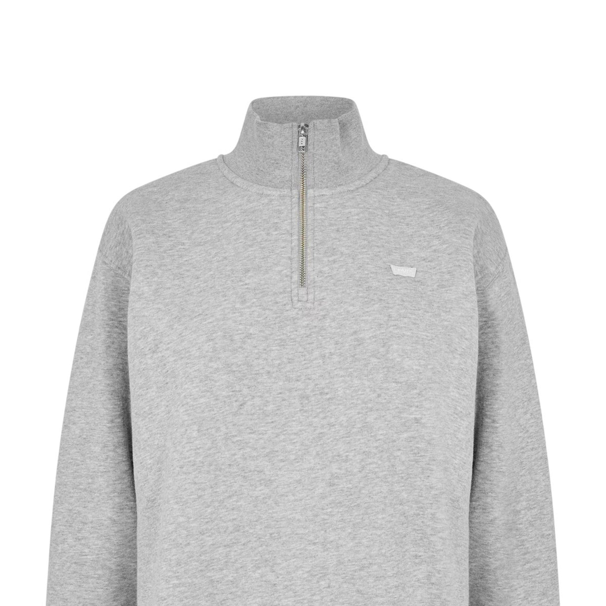 Grey - Side - Levis Mens Quarter Zip Sweatshirt