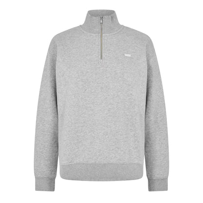 Grey - Front - Levis Mens Quarter Zip Sweatshirt