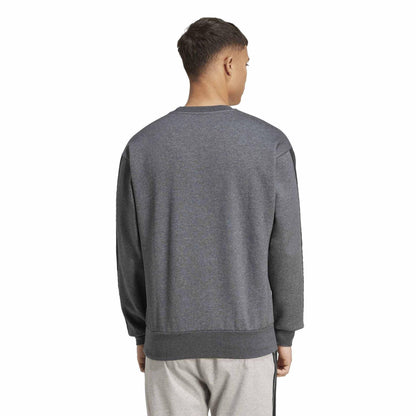 Dark Grey-Black - Back - Adidas Mens 3 Stripes Sweatshirt