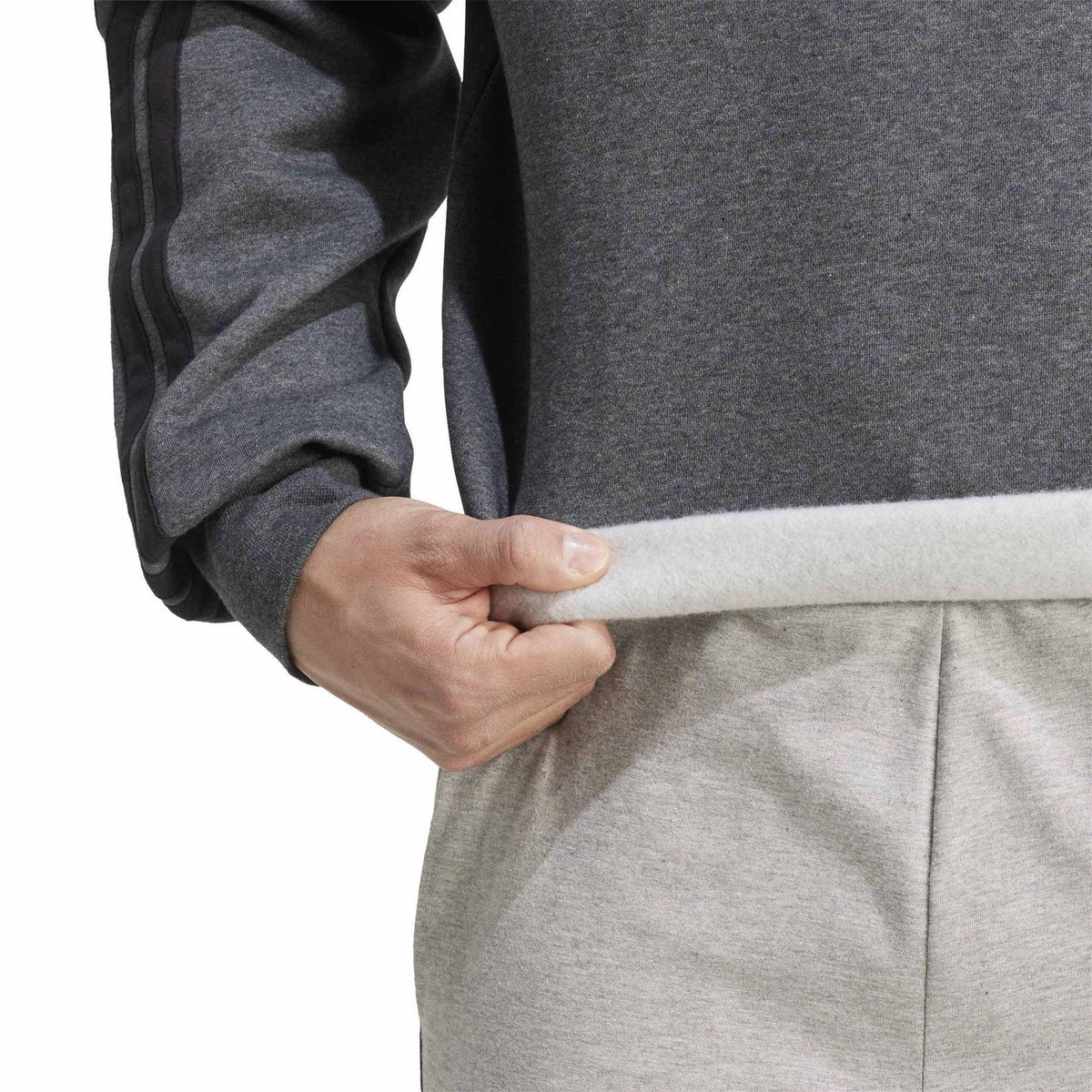 Dark Grey-Black - Lifestyle - Adidas Mens 3 Stripes Sweatshirt