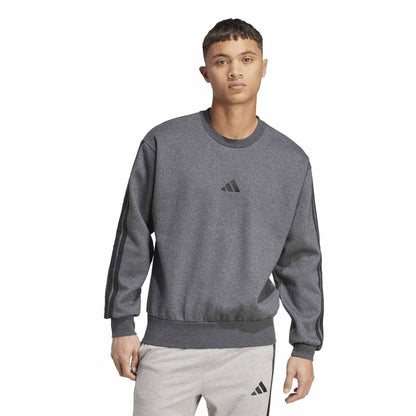 Dark Grey-Black - Pack Shot - Adidas Mens 3 Stripes Sweatshirt