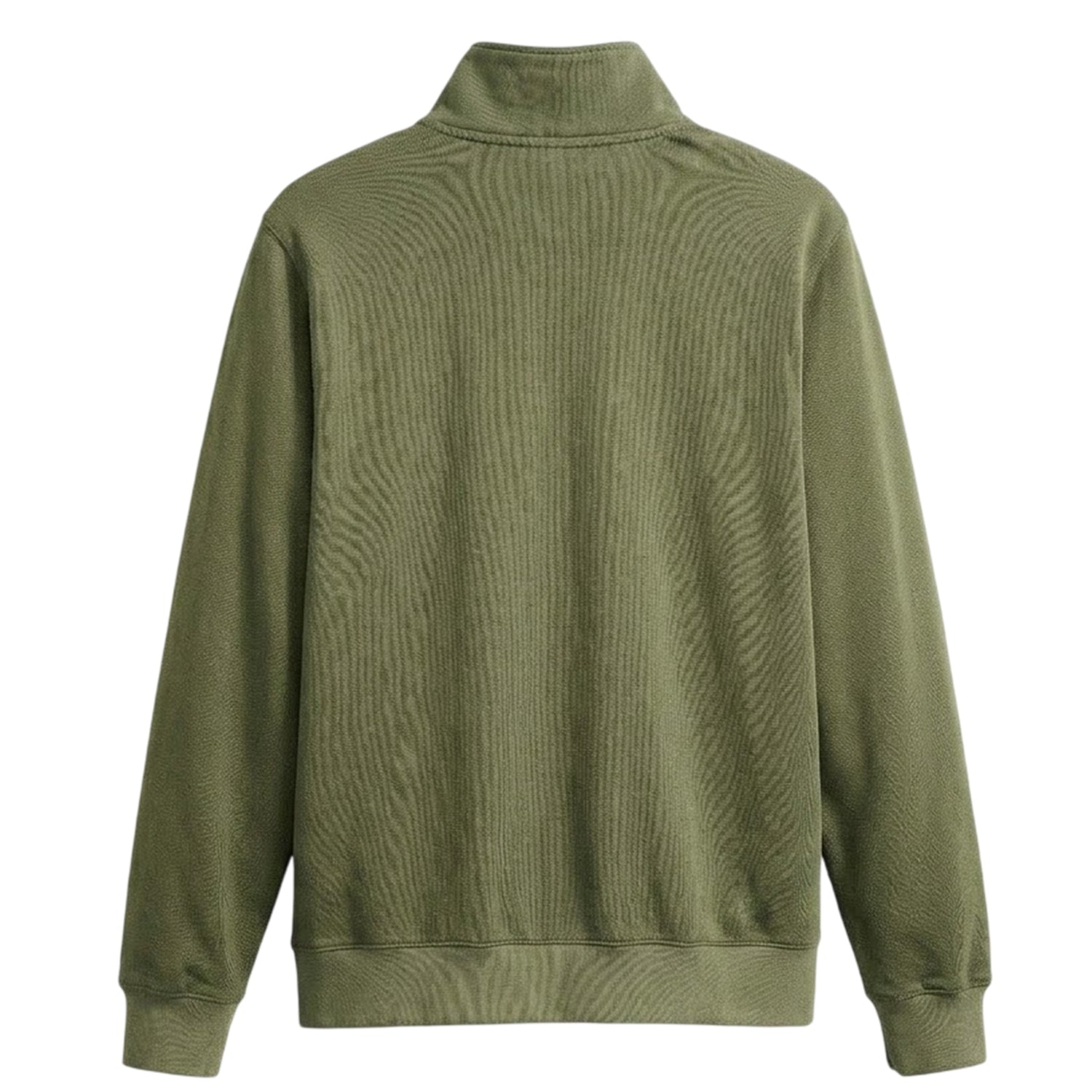 Moss-Olive - Back - Levis Mens Original Housemark Quarter Zip Sweatshirt