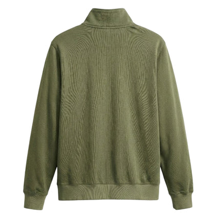 Moss-Olive - Back - Levis Mens Original Housemark Quarter Zip Sweatshirt