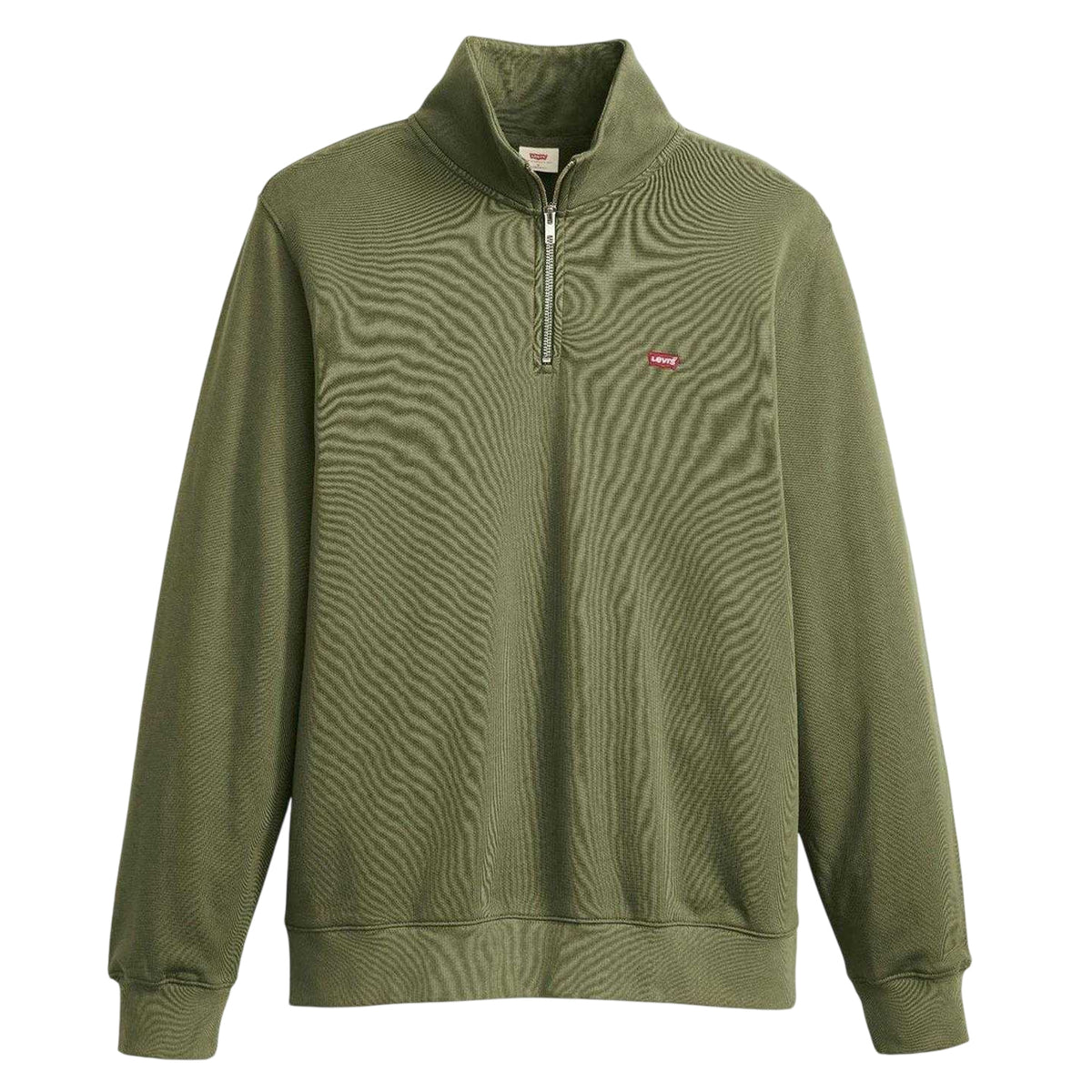 Moss-Olive - Front - Levis Mens Original Housemark Quarter Zip Sweatshirt