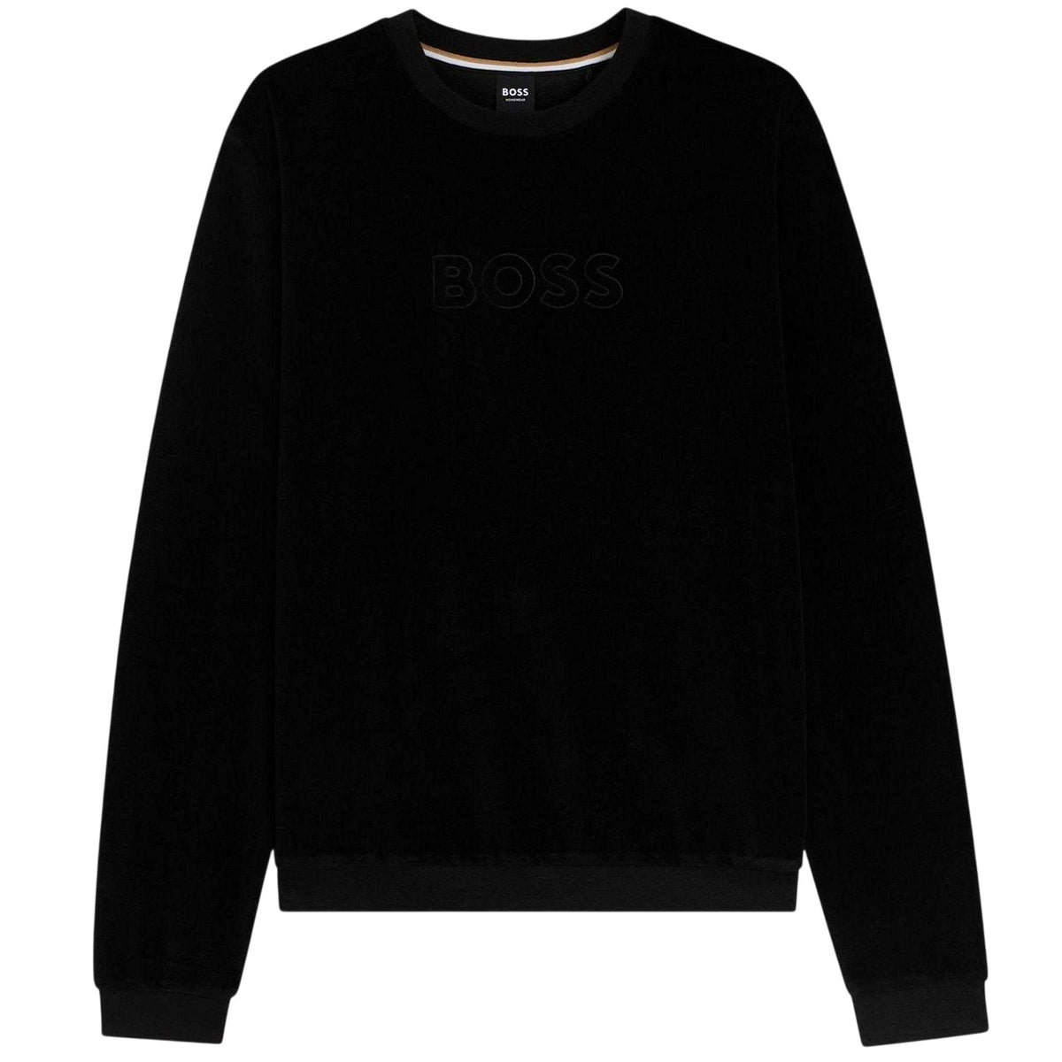 Black - Front - Hugo Mens Velour Sweatshirt