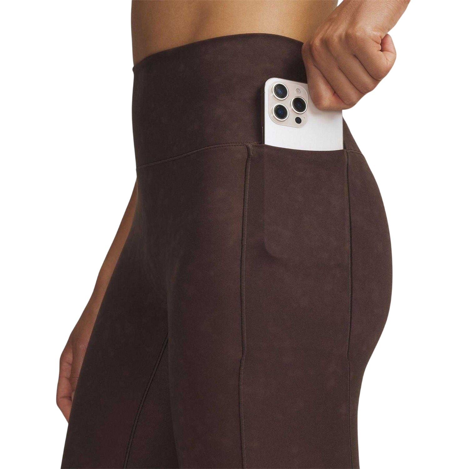 Brown - Side - Under Armour Womens-Ladies Meridian Side Pocket Tight Leggings
