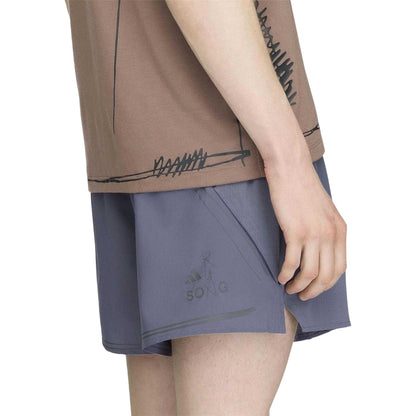 Grey - Side - Adidas Mens Song For The Mute Reflective Reflective Regular Running Shorts