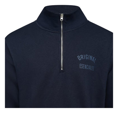 Navy - Side - Original Esenciales Mens Harley Arch Quarter Zip Sweatshirt