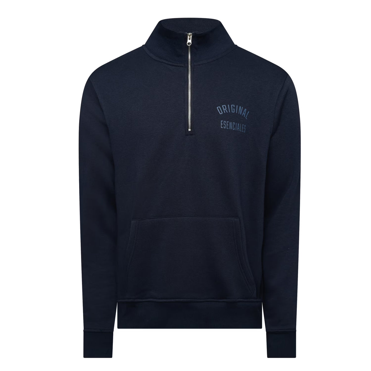 Navy - Front - Original Esenciales Mens Harley Arch Quarter Zip Sweatshirt