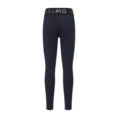 Navy - Back - USA Pro Girls Logo Training Leggings