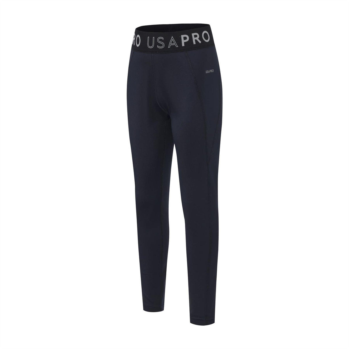 Navy - Side - USA Pro Girls Logo Training Leggings