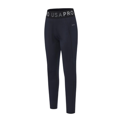 Navy - Side - USA Pro Girls Logo Training Leggings