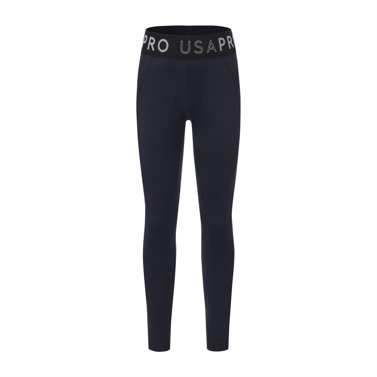 Navy - Front - USA Pro Girls Logo Training Leggings