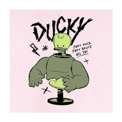 Pink - Side - Ducky Mens Long-Sleeved Sweatshirt