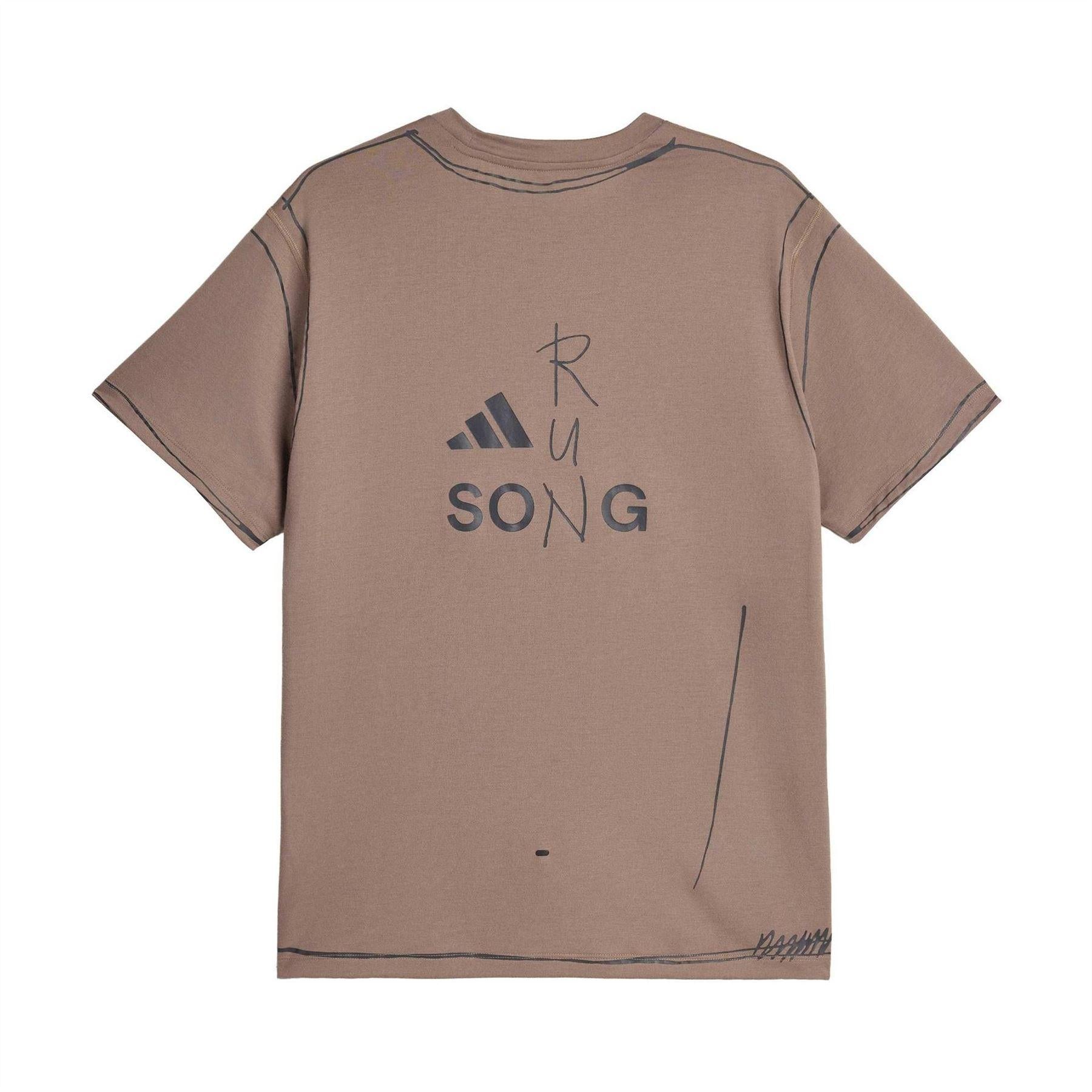 Brown - Back - Adidas Unisex Adult Doodles Loose Fit T-Shirt