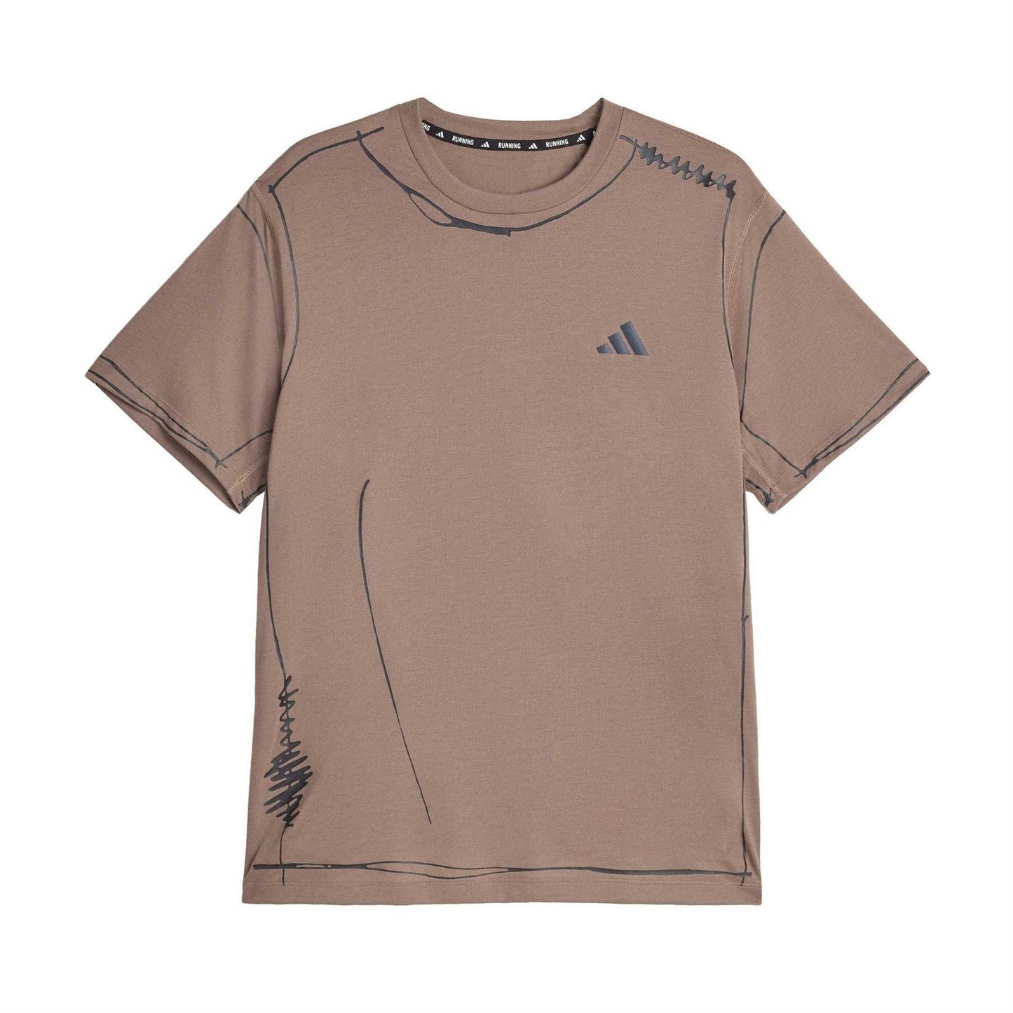 Brown - Front - Adidas Unisex Adult Doodles Loose Fit T-Shirt