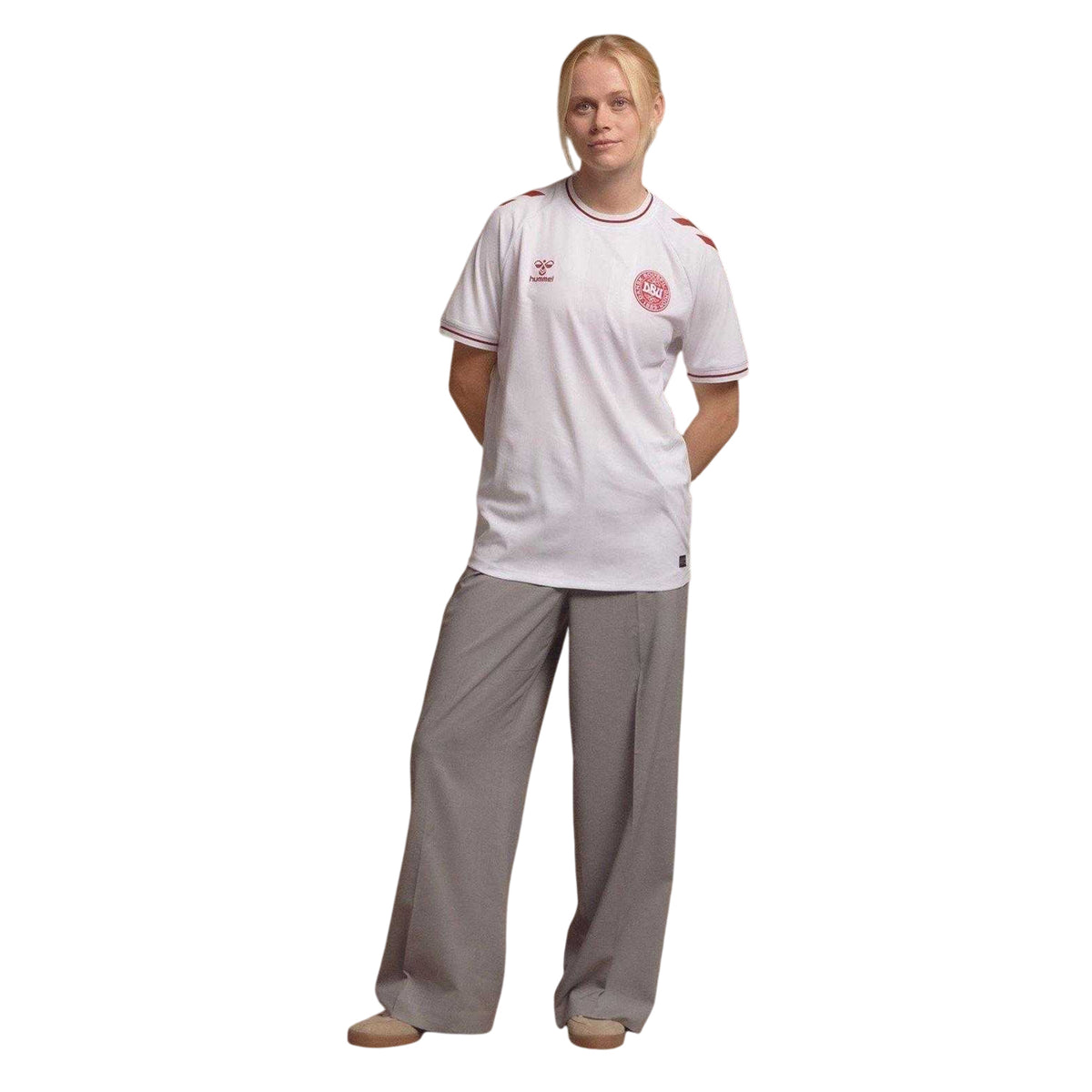 White - Side - Hummel Womens-Ladies Denmark Away Shirt
