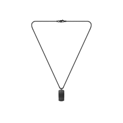Black - Back - Boss Mens Black Ion Plating Necklace
