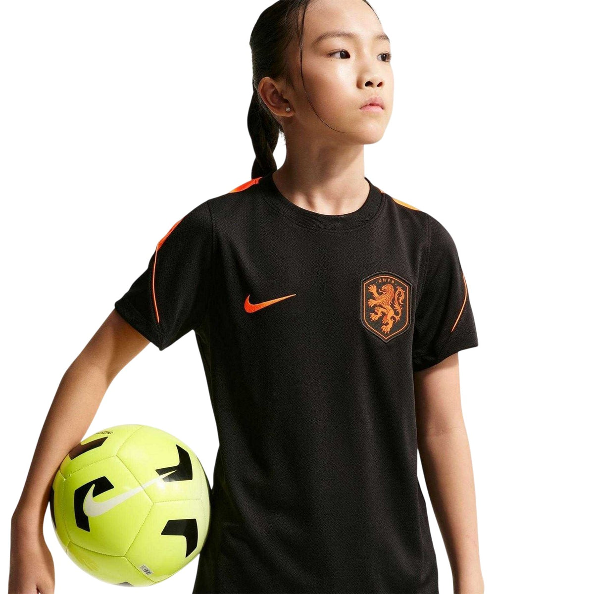 Black-Red - Side - Nike Childrens-Kids Netherlands FC T-Shirt