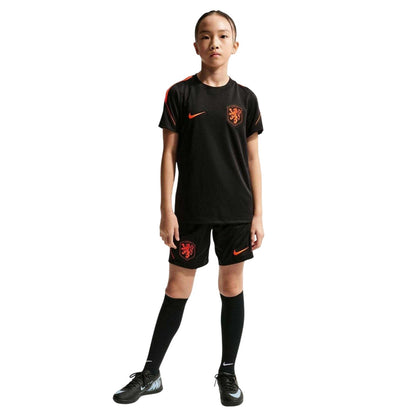 Black-Red - Front - Nike Childrens-Kids Netherlands FC T-Shirt