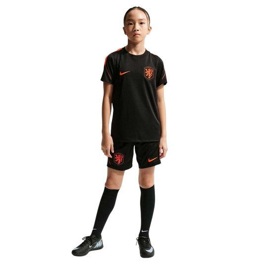 Black-Red - Front - Nike Childrens-Kids Netherlands FC T-Shirt