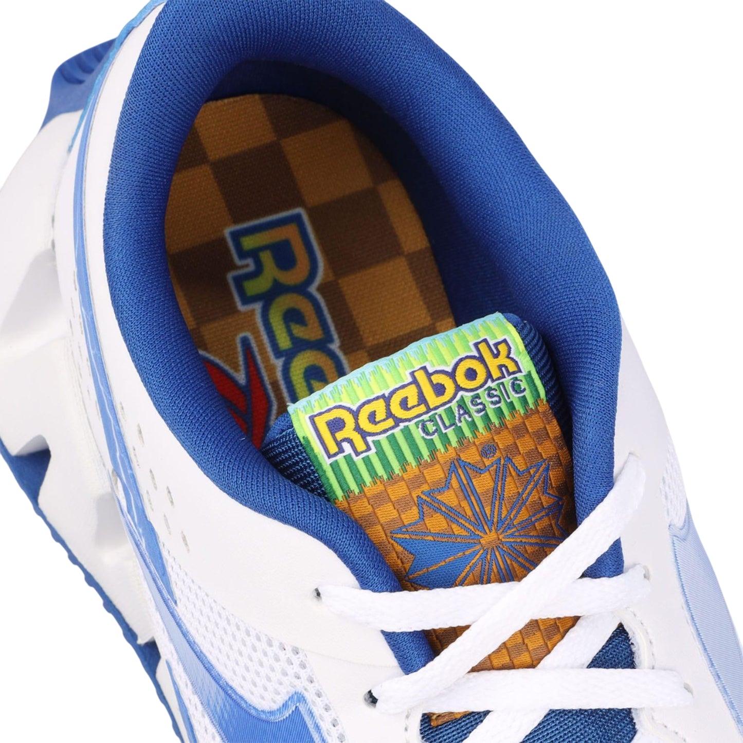 White-Blue - Pack Shot - Reebok Childrens-Kids Dynamica 2.0 Zig Zag Trainers