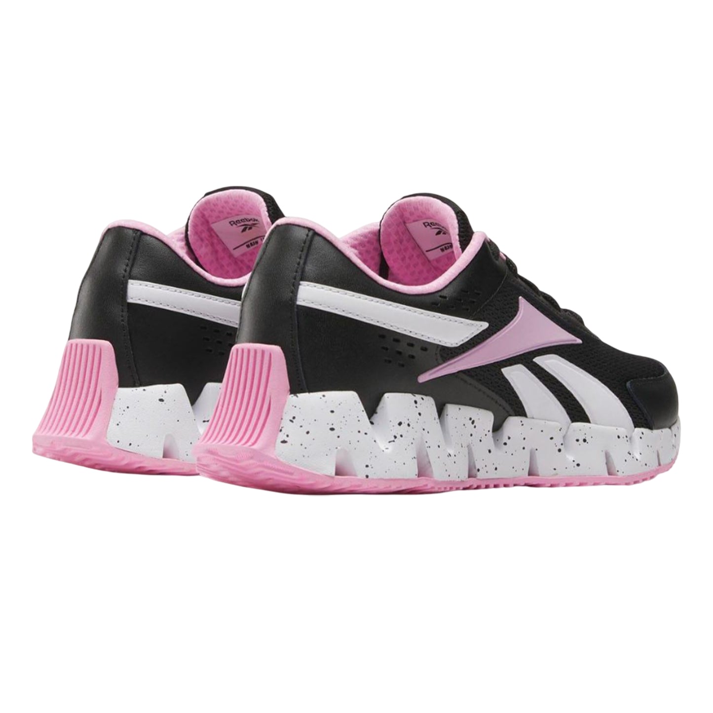 Black-Pink - Back - Reebok Childrens-Kids Dynamica 2.0 Zig Zag Trainers