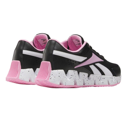 Black-Pink - Back - Reebok Childrens-Kids Dynamica 2.0 Zig Zag Trainers