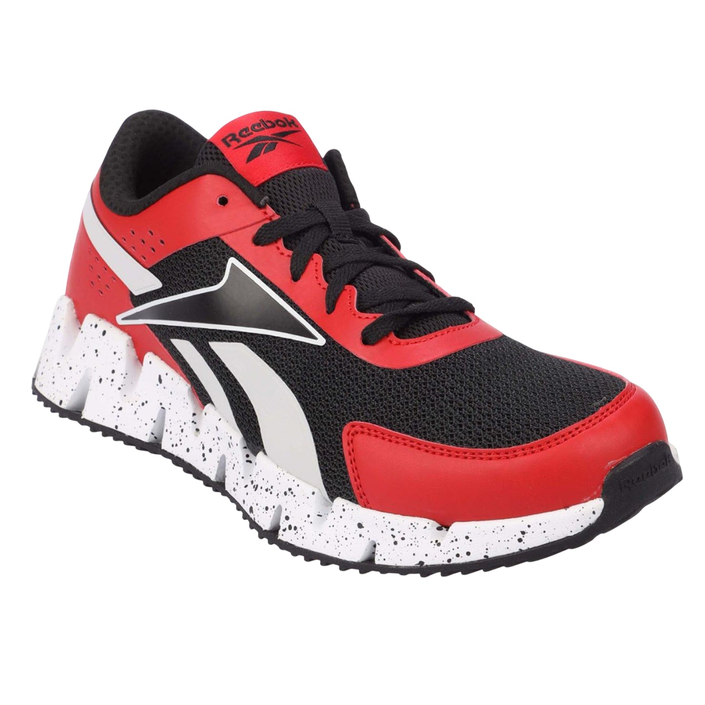 Red-White - Front - Reebok Childrens-Kids Dynamica 2.0 Zig Zag Trainers