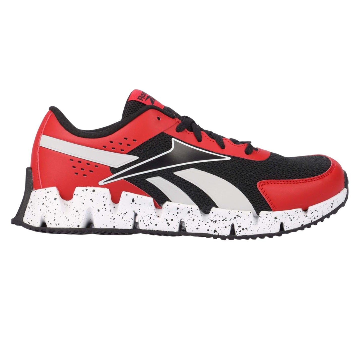 Red-White - Side - Reebok Childrens-Kids Dynamica 2.0 Zig Zag Trainers